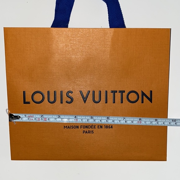 New auth Louis Vuitton Paris gift shopping paper package bag logo blue ribbons - Picture 5 of 6